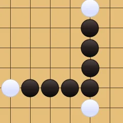 両側が白石で止まっている四